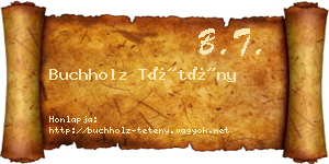 Buchholz Tétény névjegykártya